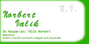 norbert valik business card