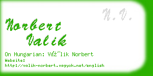 norbert valik business card